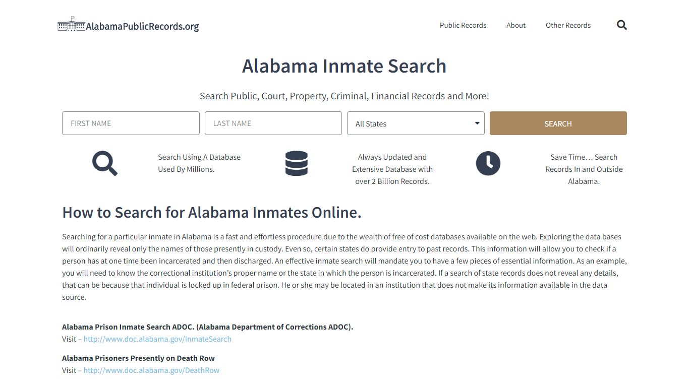 Alabama Inmate Search and ADOC Inmate Lookup ...
